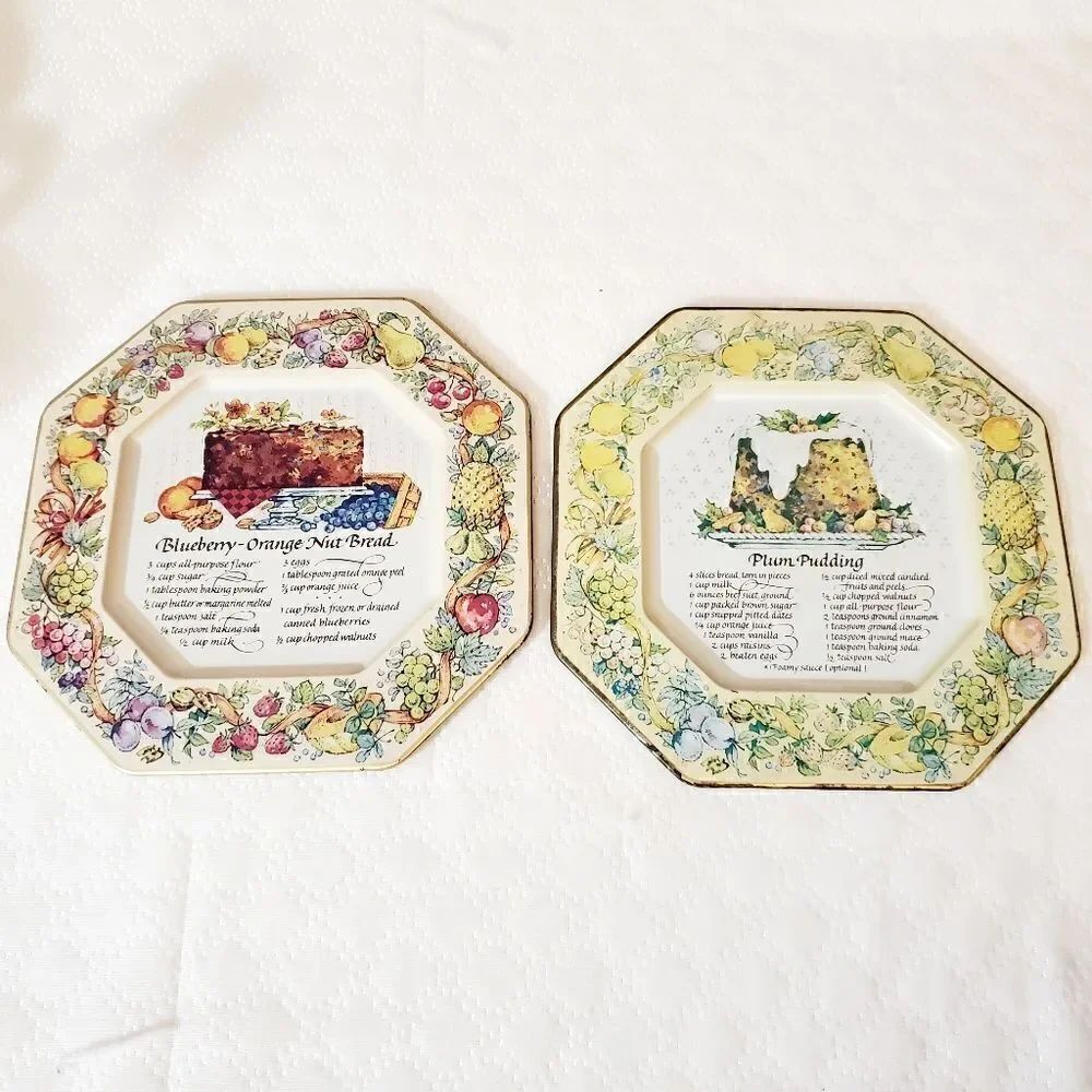 Avon VTG Recipes Tin Platters